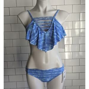 California Sunshine Tie Dye Ruffle Bikini New Medium